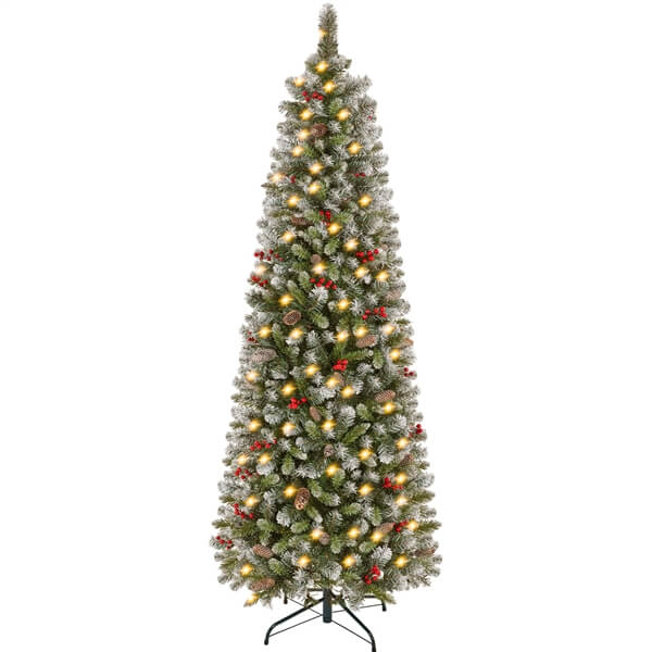 Yaheetech Pre-lit Artificial Pencil Christmas Tree - Image 2