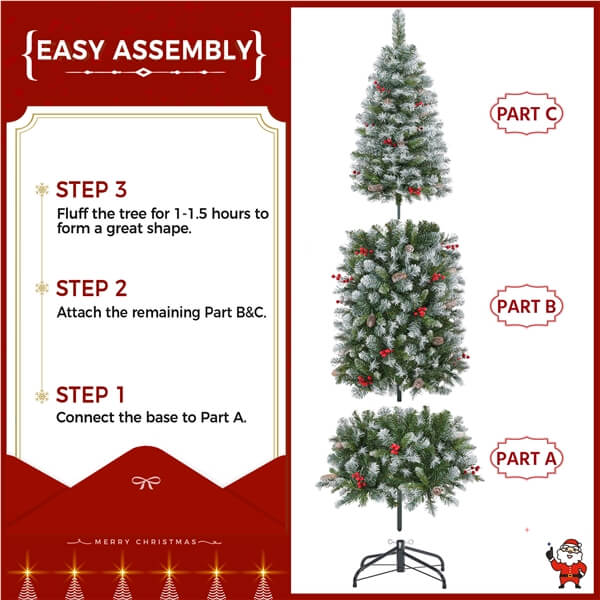 Yaheetech Pre-lit Artificial Pencil Christmas Tree - Image 5