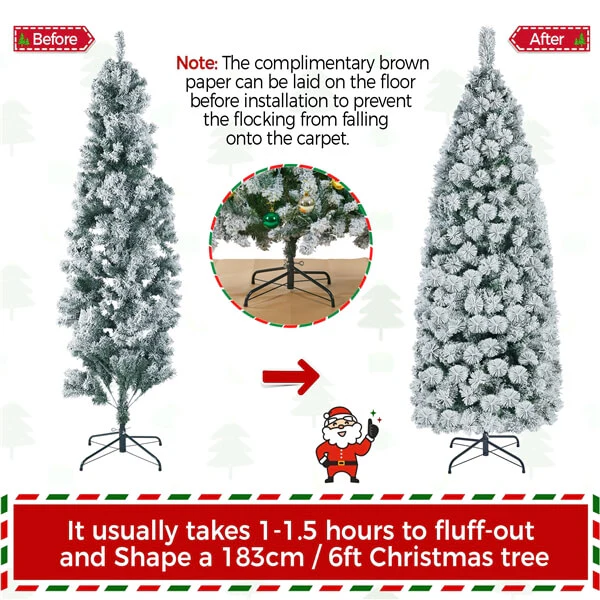 Yaheetech Pre-lit Snow Flocked Christmas Tree - Image 5