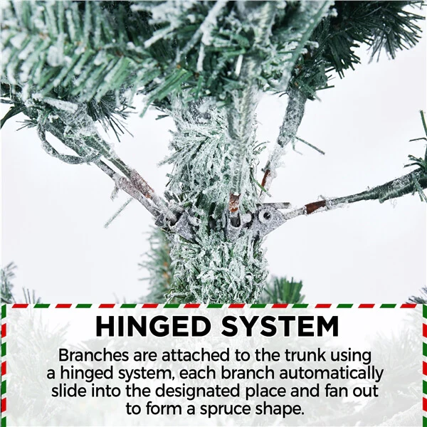 Yaheetech Pre-lit Snow Flocked Christmas Tree - Image 8