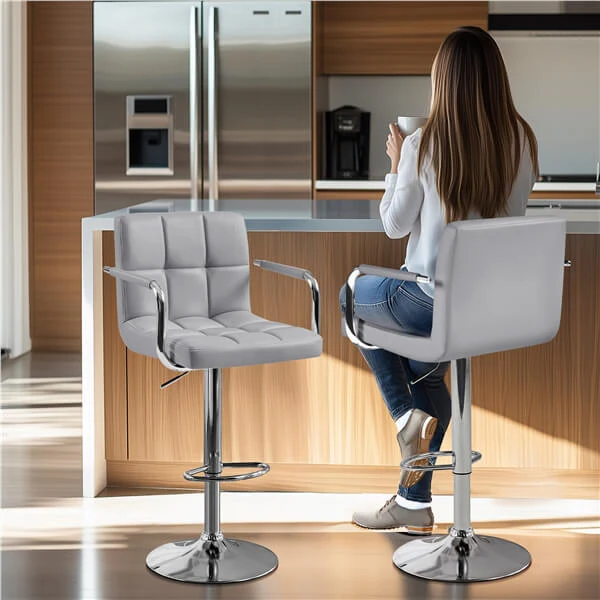 Yaheetech PU Leather Adjustable Swivel Barstools - Image 18