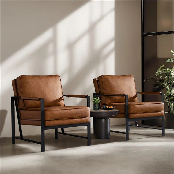 Yaheetech Set of 2 PU Leather Armchairs
