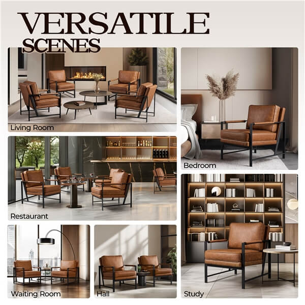 Yaheetech Set of 2 PU Leather Armchairs - Image 12