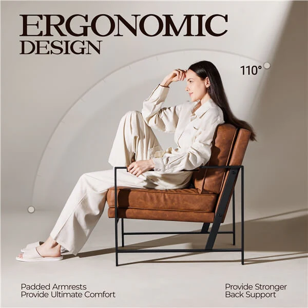 Yaheetech Set of 2 PU Leather Armchairs - Image 5