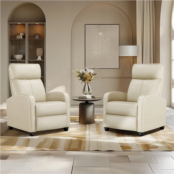 Yaheetech PU Leather Reclining Chair Set of 2