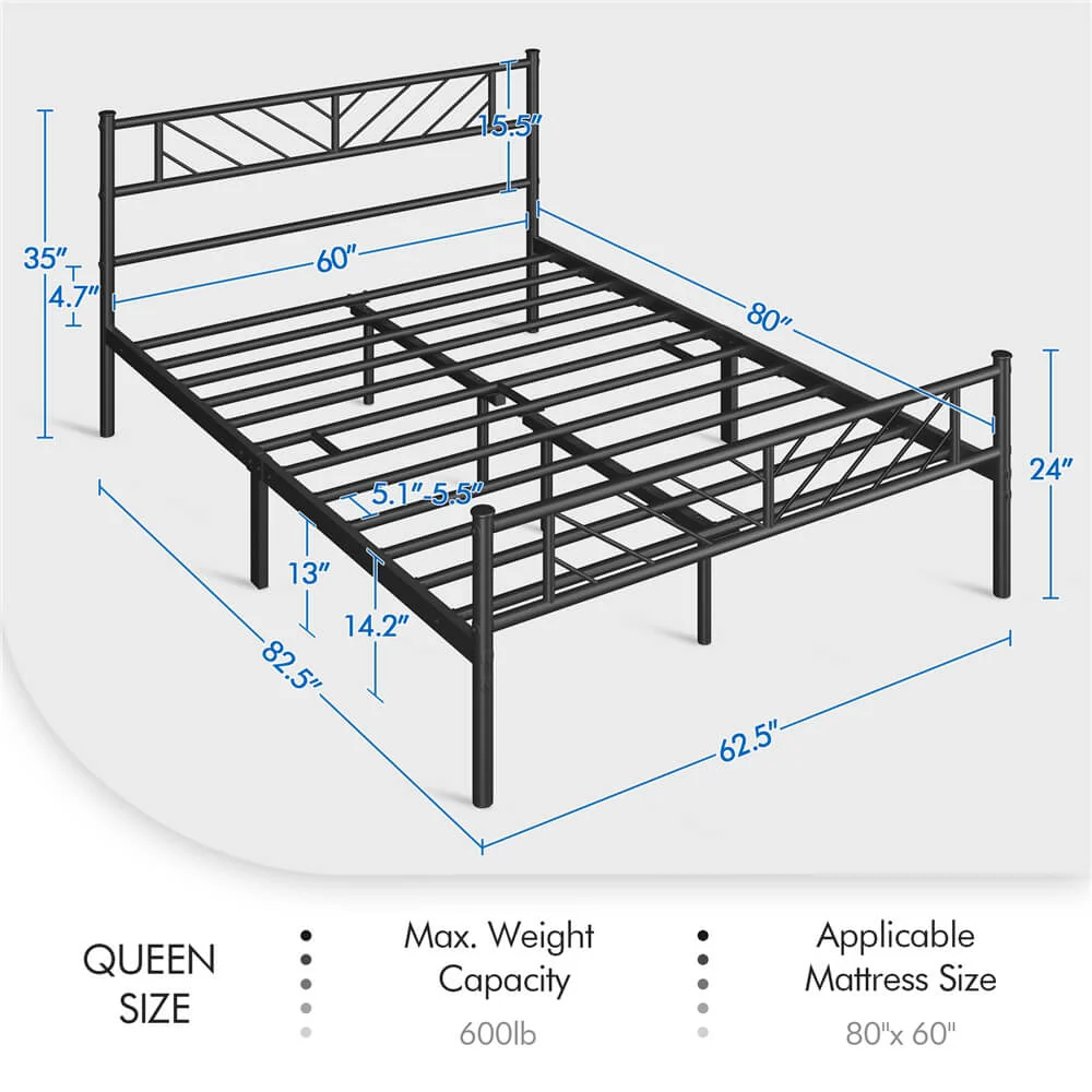 Yaheetech 13 Inches Metal Mattress Foundation for Storage - Image 3