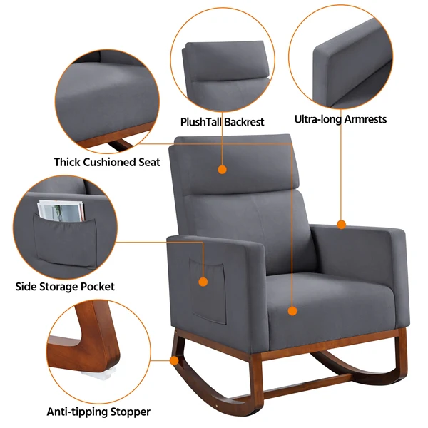 Yaheetech Rocking Accent Chair - Image 5
