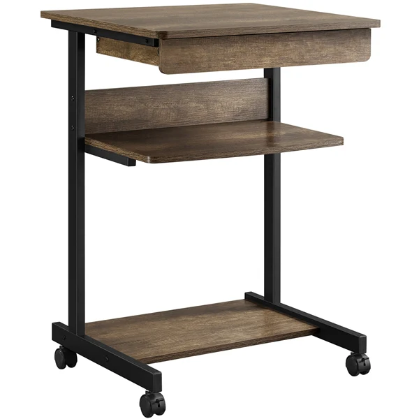 Yaheetech Rolling Computer Desk with Drawer & Keyboard Tray - Image 3