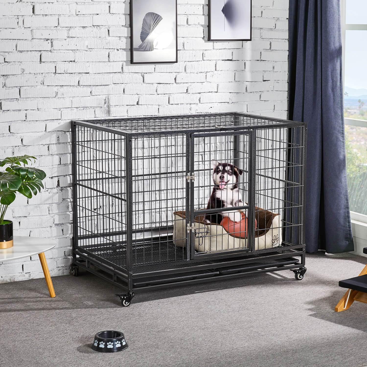 Yaheetech Rolling Dog Crate 43 Inch - Image 6