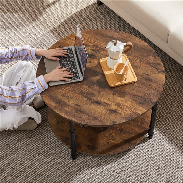 Yaheetech Round Coffee Table with Storage Shelf - Image 10