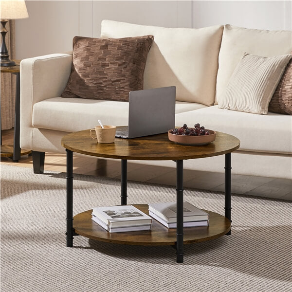 Yaheetech Round Coffee Table with Storage Shelf - Image 11