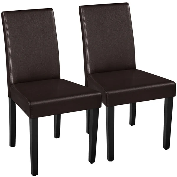 Yaheetech Set of 2 Faux Leather Modern Dining Room Chairs - Image 2