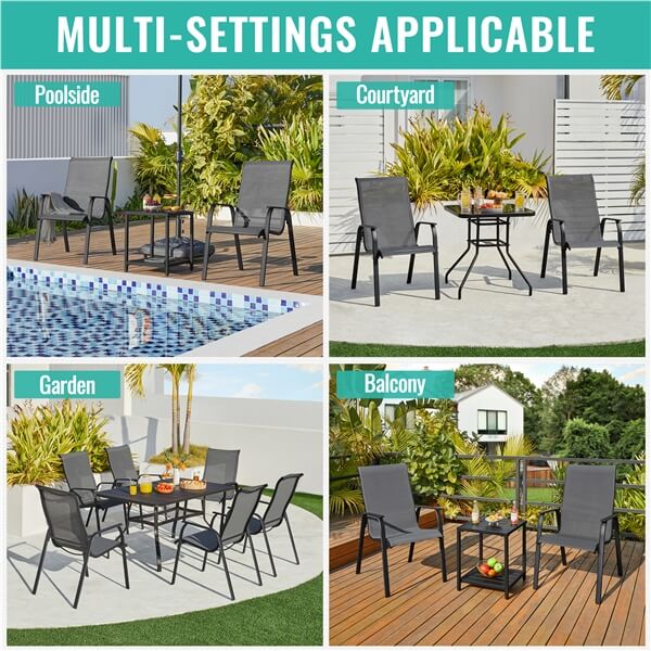 Yaheetech Set of 2 Patio Dining Chairs - Image 11