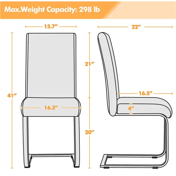 Yaheetech Dining Chairs Modern Living Room Chairs - Image 3