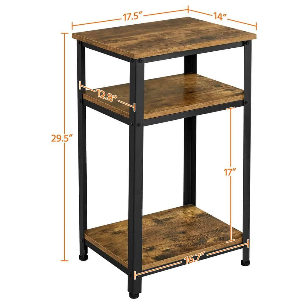 Yaheetech Side Table with Storage Shelves - Image 3