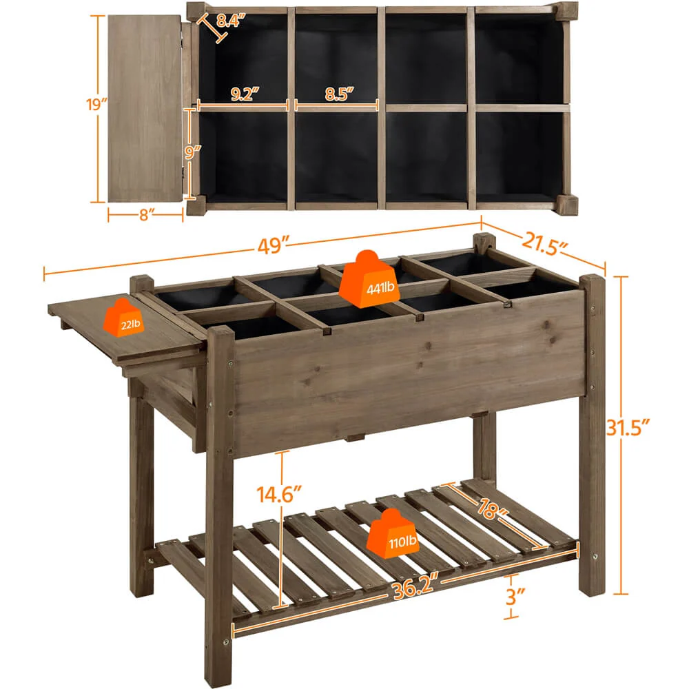 Yaheetech Solid Wood Elevated Garden Bed - Image 3