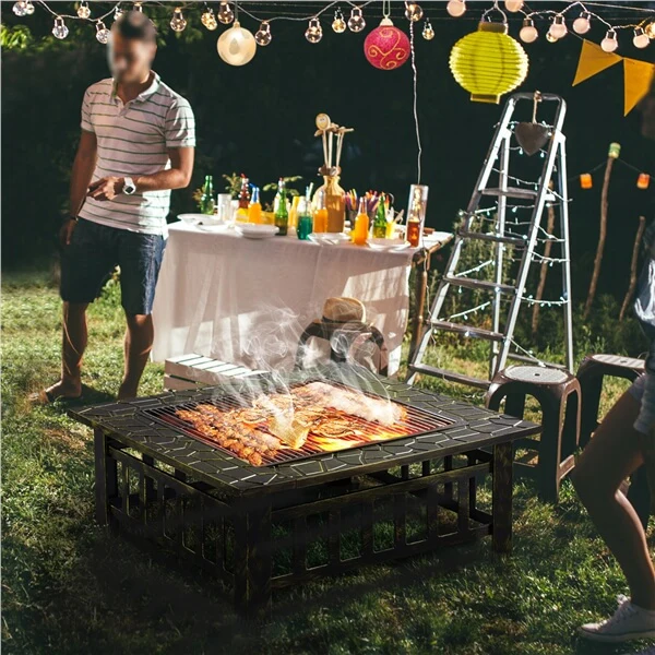 Yaheetech Square Fire Pit 32'' - Image 10