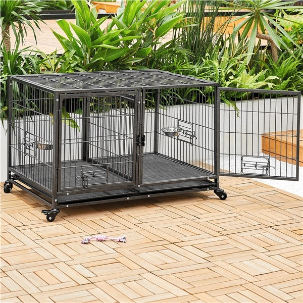 Yaheetech Stackable Dog Crate with Divider 43'' - Image 7