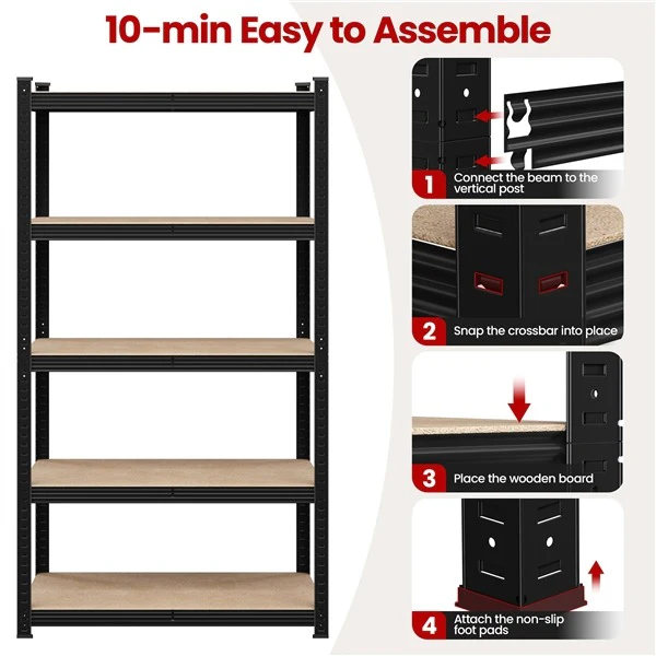 Yaheetech Storage Shelves, 5 Tier (35.5 W x 16 D x 71 H Inches) - Image 8