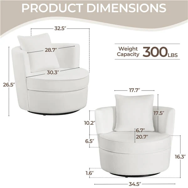 Yaheetech Swivel Accent Chair - Image 4