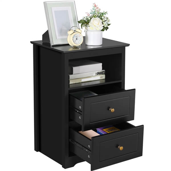 Yaheetech Tall Nightstand with 2 Drawer and 1 Cubby - Image 6