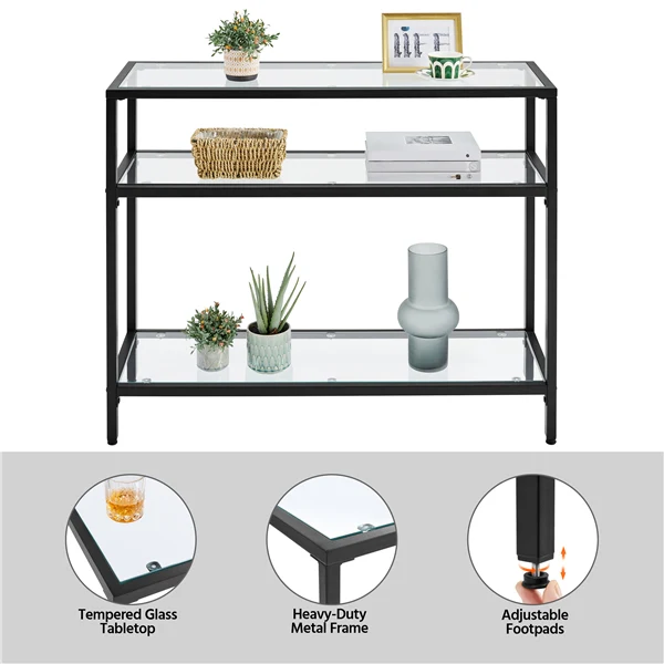 Yaheetech Tempered Glass Console Table - Image 4