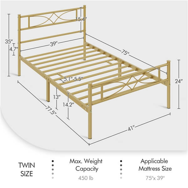 Yaheetech Twin Metal Bed Frame - Image 3