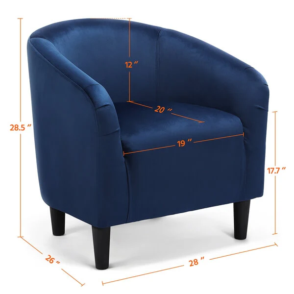 Yaheetech Velvet Club Chair - Image 8