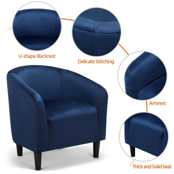 Yaheetech Velvet Club Chair - Image 9