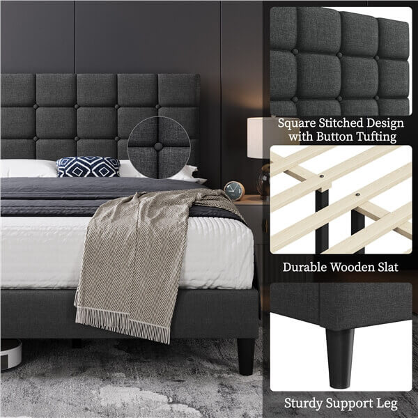 Yaheetech Upholstered Bed Frame - Image 17
