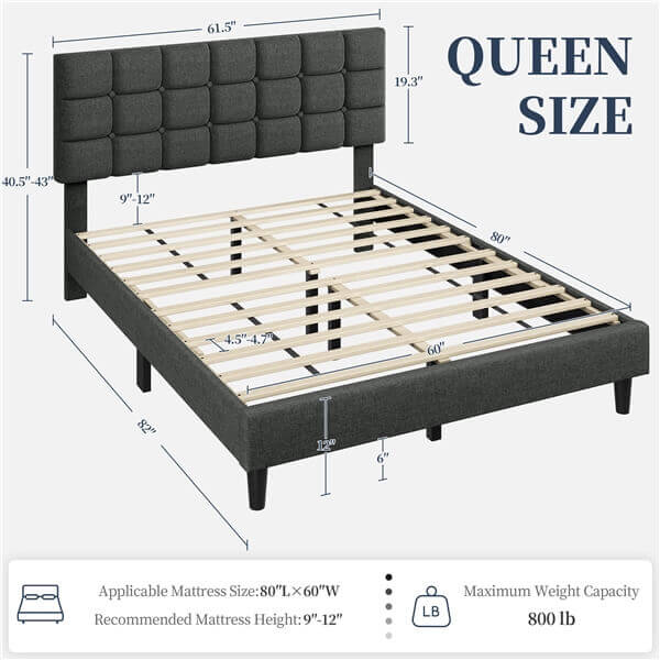 Yaheetech Upholstered Bed Frame - Image 5