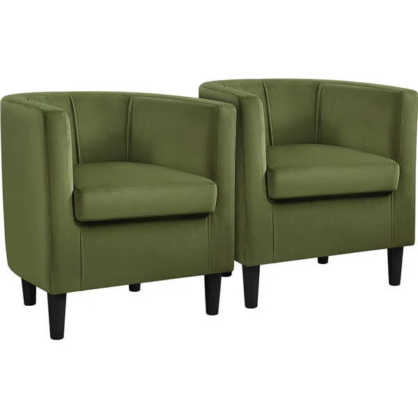Yaheetech  Set of 2 Barrel-shaped Chair Accent Arm Chair - Image 2