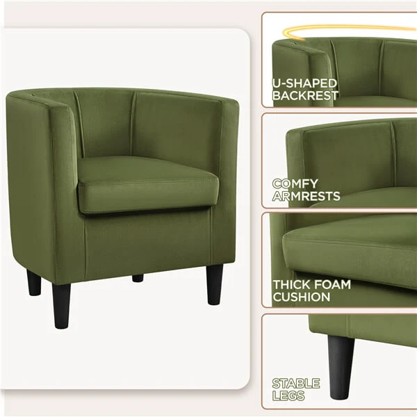 Yaheetech  Set of 2 Barrel-shaped Chair Accent Arm Chair - Image 4