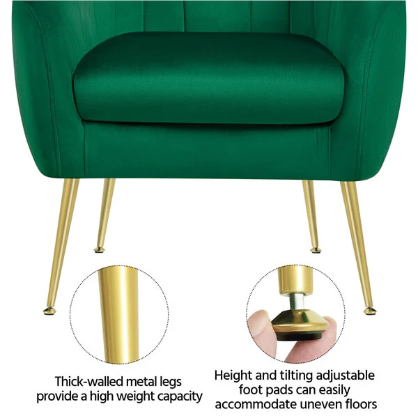 Yaheetech Velvet Accent Chair - Image 5