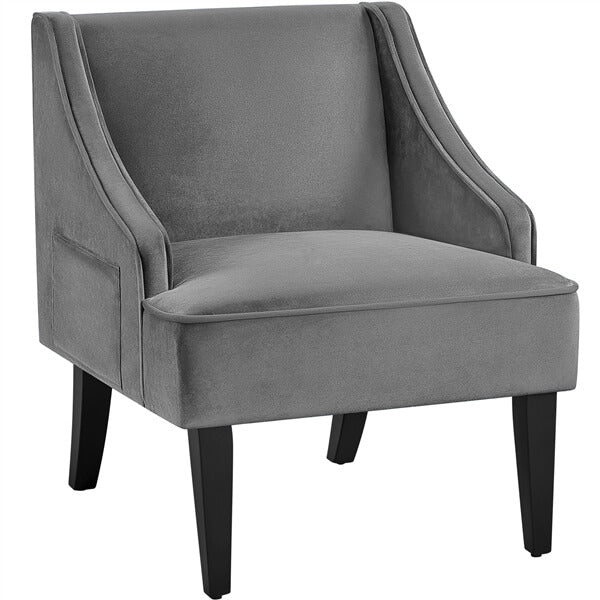 Yaheetech Velvet Club Chair with Pocket - Image 4