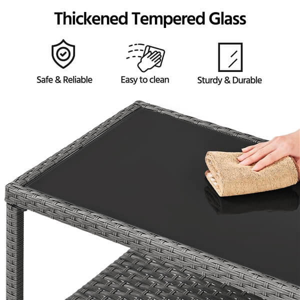 Yaheetech Wicker Coffee Table - Image 5