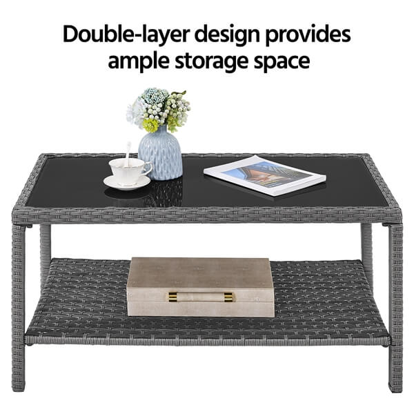 Yaheetech Wicker Coffee Table - Image 7