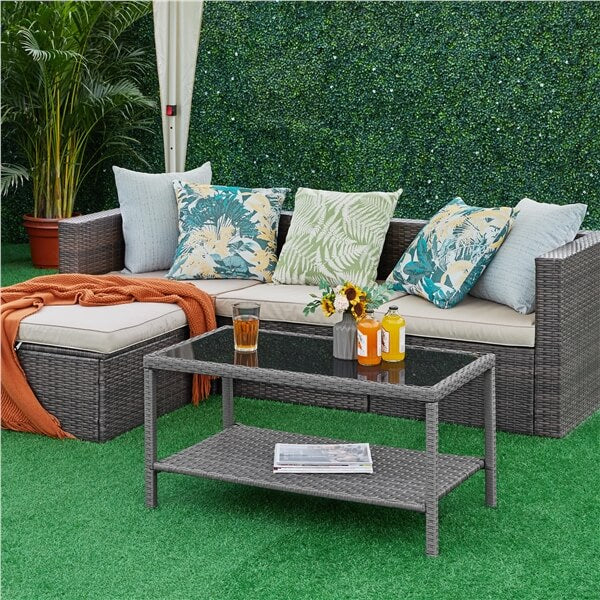 Yaheetech Wicker Coffee Table - Image 9