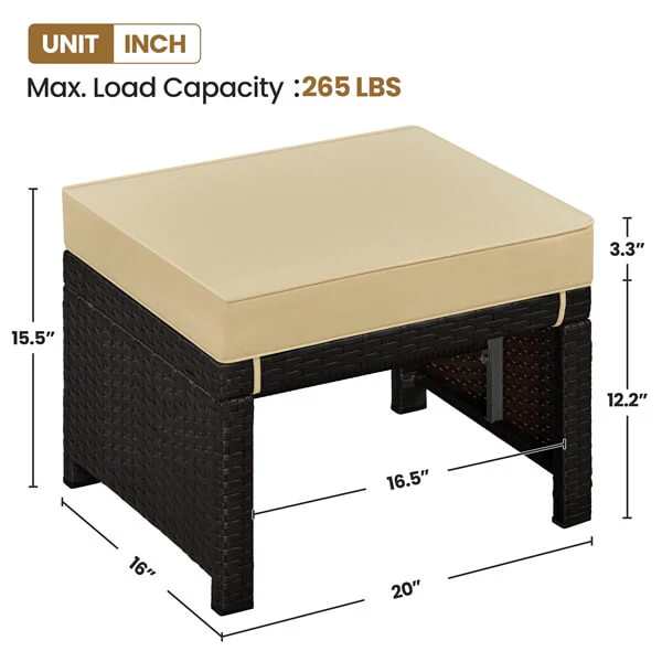 Yaheetech Wicker Ottomans - Image 3