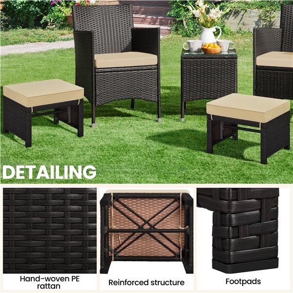 Yaheetech Wicker Ottomans - Image 5