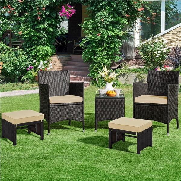 Yaheetech Wicker Ottomans - Image 9