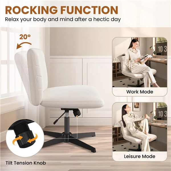 Yaheetech Wide Criss Cross Chair with No Wheels - Image 8