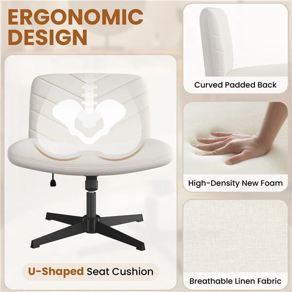 Yaheetech Wide Criss Cross Chair with No Wheels - Image 9