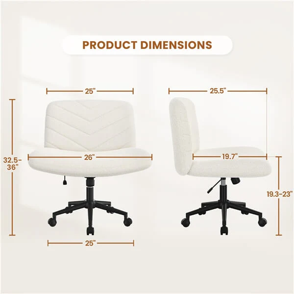 Yaheetech Wide Criss Cross Chair with Wheels - Image 4