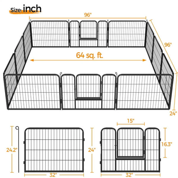 Yaheetech Wide Panel Dog Playpen, 6 Panels 24/40 inch - Image 2