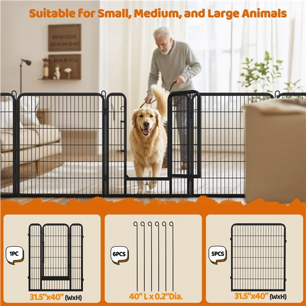 Yaheetech Wide Panel Dog Playpen, 6 Panels 24/40 inch - Image 5