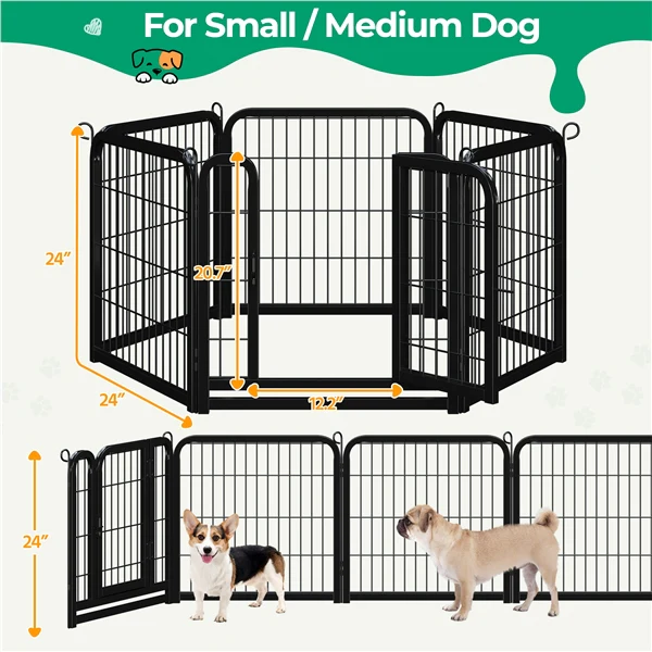 Yaheetech Wide Panel Dog Playpen, 6 Panels 32 inch - Image 4