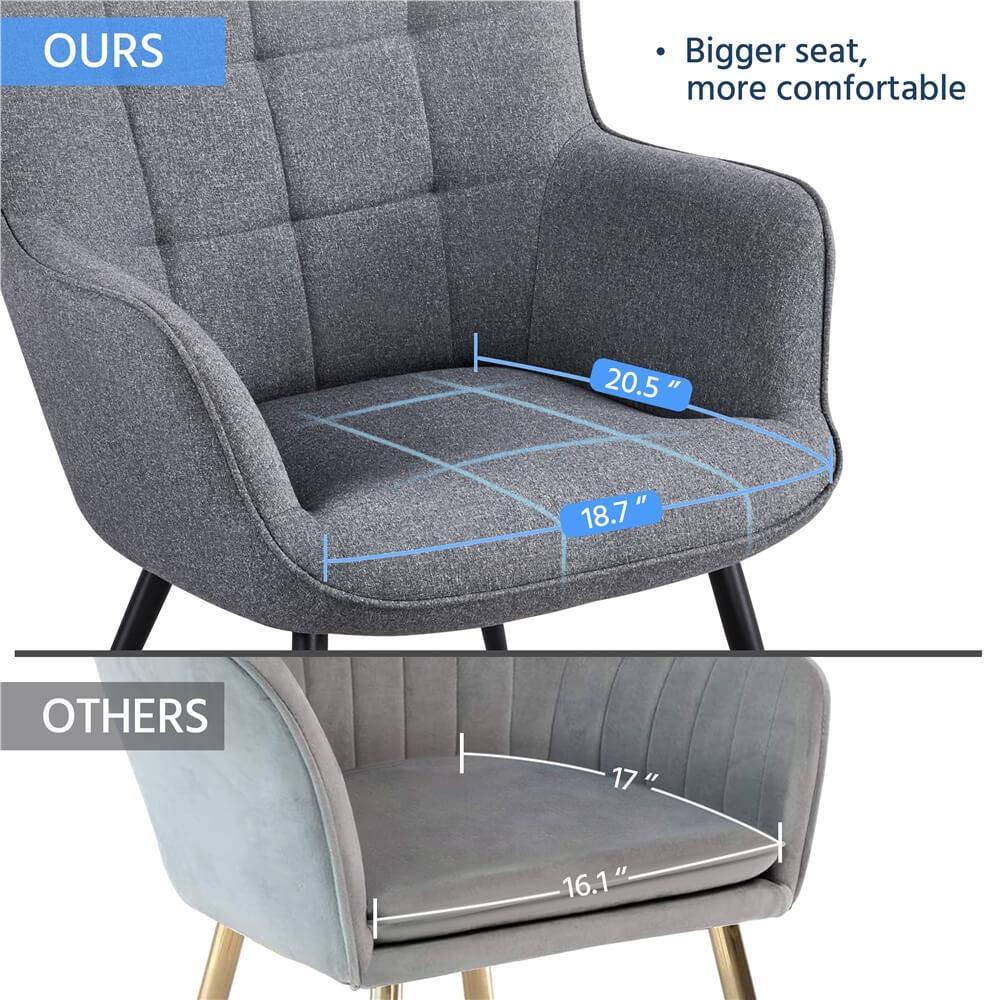 Yaheetech Wingback Fabric Chair and Ottoman Set - Image 6