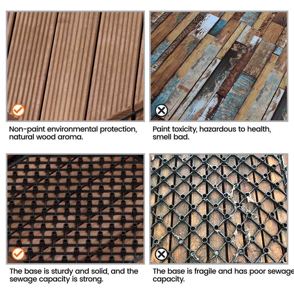 Yaheetech Wood Flooring Tiles 12" x 12" - Image 6