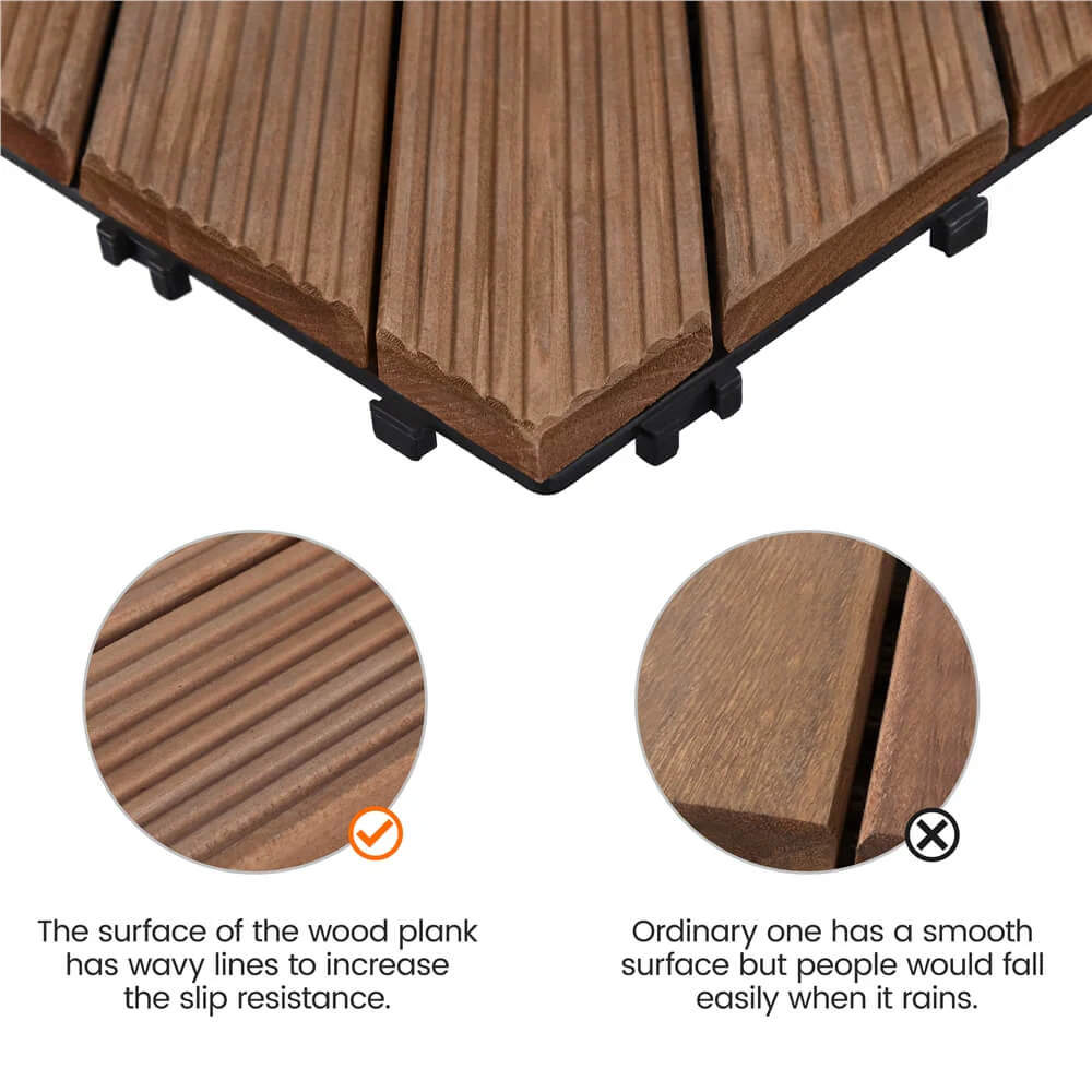 Yaheetech Wood Flooring Tiles 12" x 12" - Image 7